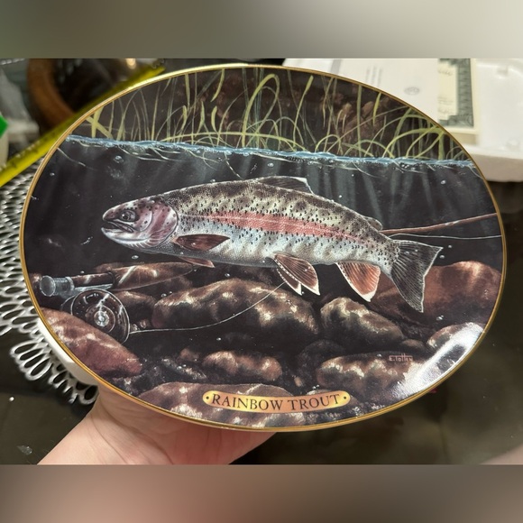 Bradford Exchange Fresh Water Game Fish Of North America Rainbow Trout Plate - Picture 1 of 6